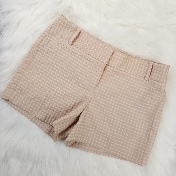 LOFT Pants - Loft Ann Taylor Tan Peach Peach Polka Dots Shorts